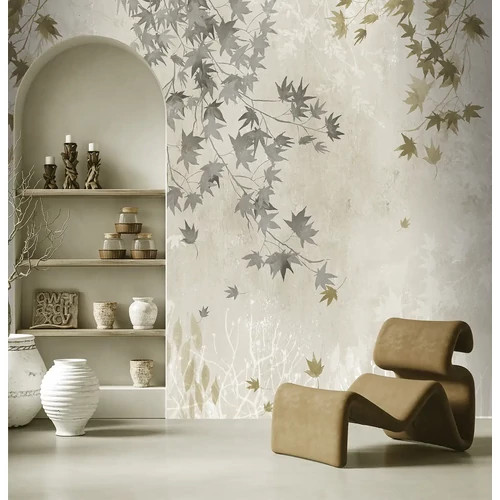 Japán juharfalevél mintás poszter csodás koptatott szürke háttérrel