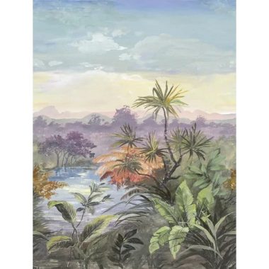 Színes, trópusi táj mintás élénk színű poszter