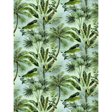    Koptatott kékes szürke alapon zöld dzsungelmintás poszter