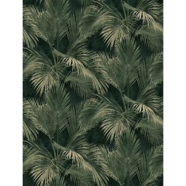    Fekete alapon smaragdzöld  trópusi levél mintás elegáns poszter