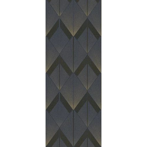 Art deco stílusú poszter, geometrikus mintával sötétkék-arany színben