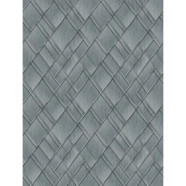     Geometrikus mintás poszter szálcsiszolt lemez hatású felszínnel, acélkék színben