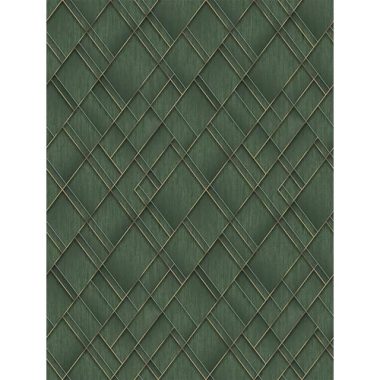     Geometrikus mintás poszter szálcsiszolt lemez hatású felszínnel, smaragdzöld színben