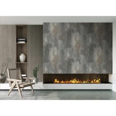   Festett antikolt dekorfal hatású poszter farmerkék és taupe színben