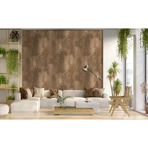 Festett antikolt dekorfal hatású poszter fahéj színben