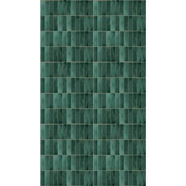   Mázas kerámiacsempe mintázatú, élénk smaragdzöld színű poszter mosható felszínnel