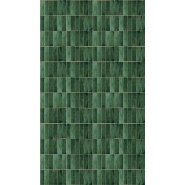   Mázas kerámiacsempe mintázatú, markáns sötétzöld színű poszter mosható felszínnel