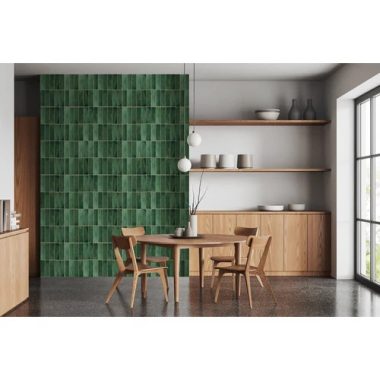   Mázas kerámiacsempe mintázatú, markáns sötétzöld színű poszter mosható felszínnel