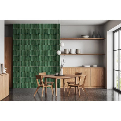 Mázas kerámiacsempe mintázatú, markáns sötétzöld színű poszter mosható felszínnel