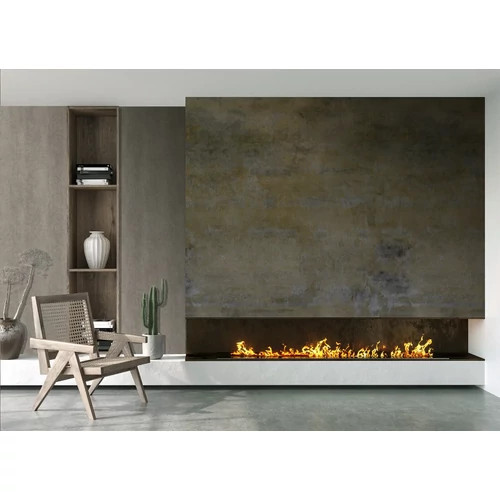 Festett enyhén koptatott dekorfal hatású poszter rozsda-szürke színben