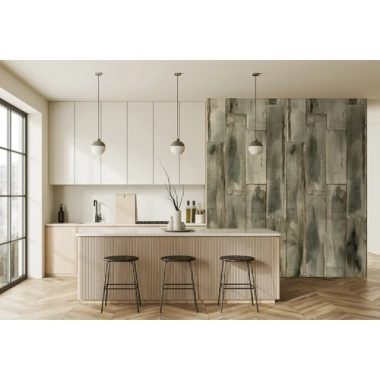   Koptatott festett deszkamintás poszter ipari stílusban, kékes színvilágban