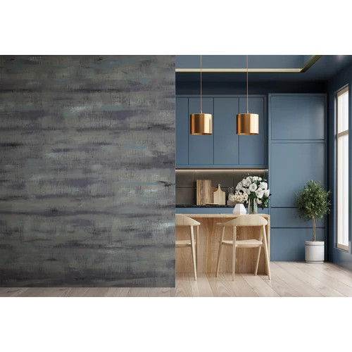 Ecsetvonás mintázat kékes színvilágú poszter vízszintes csíkozással