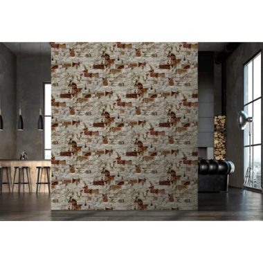   Rusztikus terrakotta színű bontott téglafal mintás poszter