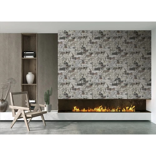 Rusztikus  szürkés színvilágú bontott téglafal mintás poszter