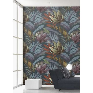   Színes, pompás trópusi hangulatot árasztó levél mintás poszter