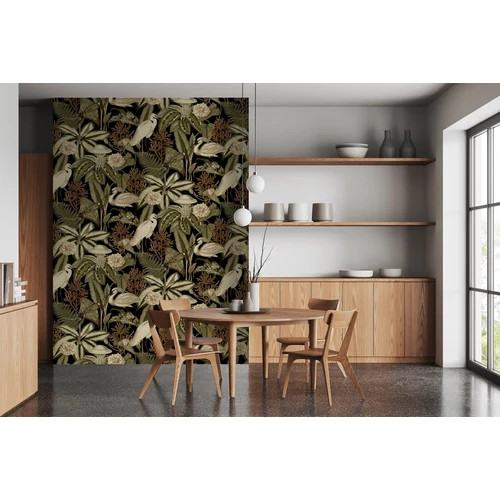 Kócsag, kanalasgém, rája, medúza, páfrány mintás tapéta