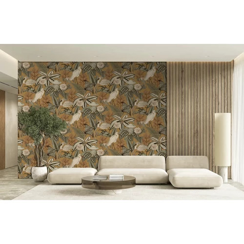 Kócsag, kanalasgém, rája, medúza, páfrány mintás tapéta