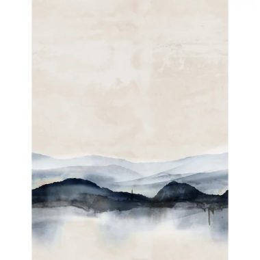   Akvarell hatású poszter, sötétkék, elmosódott hegy sziluettel