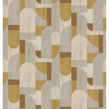   Retro hangulatú mozgalmas mintázatú poszter okkersárga-szürke színben