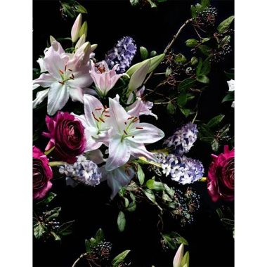   Fekete alapon színes virágcsokor fotótapéta stílusú poszter