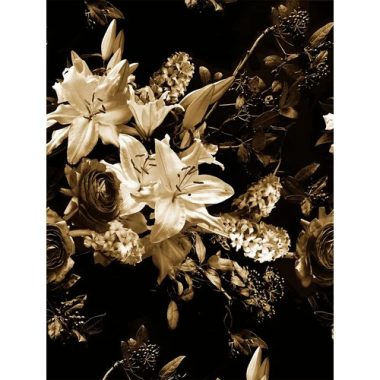   Fekete alapon szépia virágcsokor fotótapéta stílusú poszter