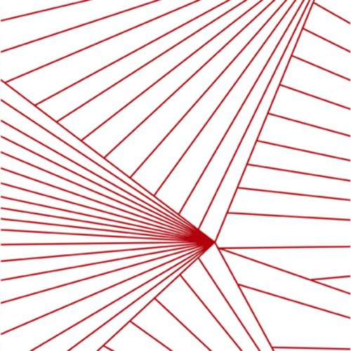 Piros Geometrikus Vlies Tapéta 