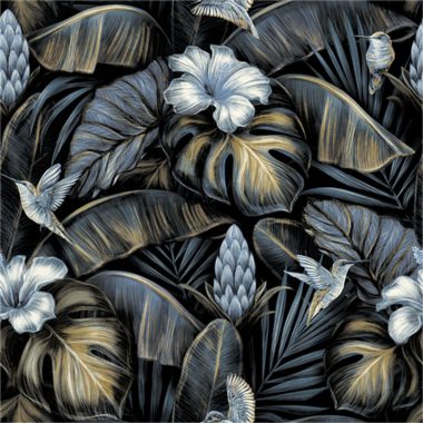 Kék Levél Vlies Tapéta 