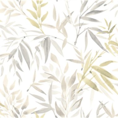 Fehér Levél Vinyl Tapéta 