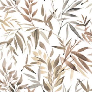 Fehér Levél Vinyl Tapéta 