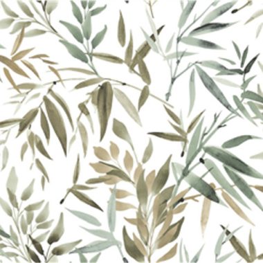 Fehér Levél Vinyl Tapéta 