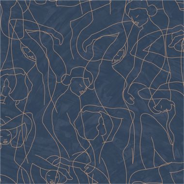 Kék Geometrikus Vinyl Tapéta 