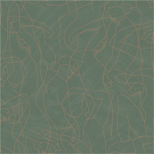 Zöld Geometrikus Vinyl Tapéta 