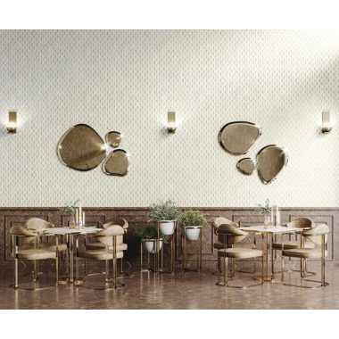 Bézs Geometrikus Vinyl Tapéta 