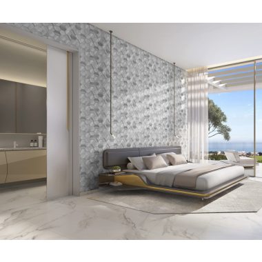   Szürke és ezüst geometrikus hatszög - hexagon mintázatú vinyl Lamborghini tapéta 