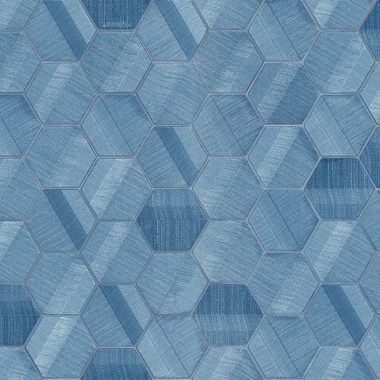   Kék geometrikus hatszög - hexagon mintázatú vinyl Lamborghini tapéta 