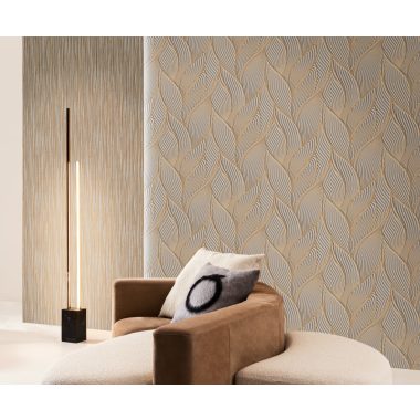 Barna Levél Vinyl Trussardi Tapéta 