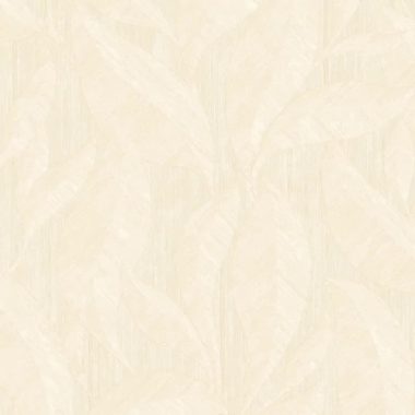   Szövött alapon, szolid levél mintás tapéta, törtfehér színben, mosható felszínnel