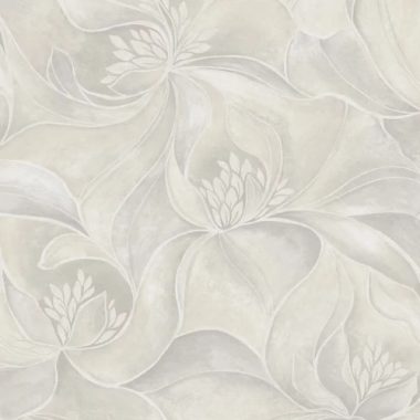   Szürke klasszikus óriás virágmintás tapéta fémes díszítéssel