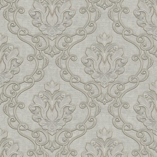 Szürke Barokk Vinyl Tapéta 