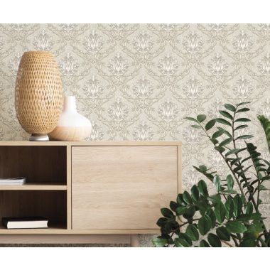Szürke Barokk Vinyl Tapéta 