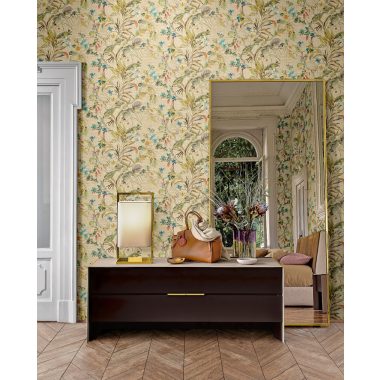 Bézs Virág Vinyl Trussardi Tapéta 