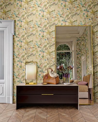 Bézs Levél Vinyl Trussardi Tapéta 