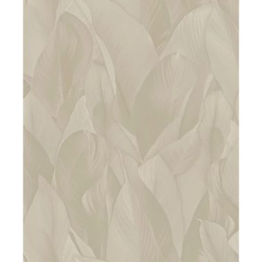   3D hatású zsúfolt banánlevél mintás tapéta matt törtfehér színben