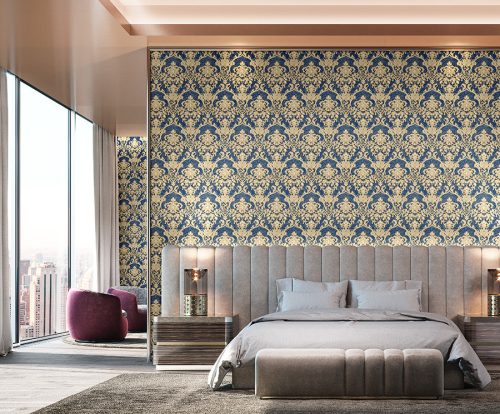 Fehér Barokk Vinyl Elie Saab Tapéta 