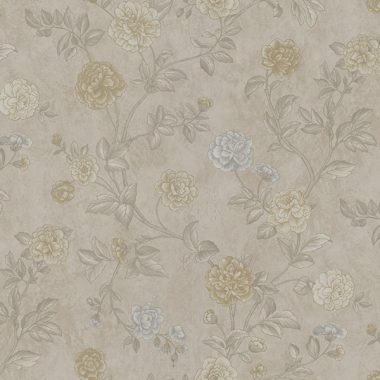 Bézs Virág Vinyl Tapéta 