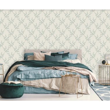 Bézs Virág Vinyl Tapéta 