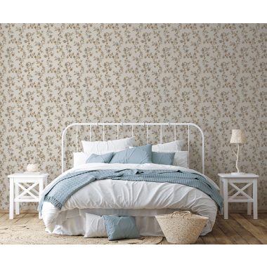 Bézs Virág Vinyl Tapéta 