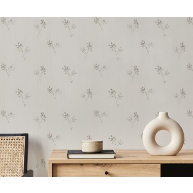 Bézs Virág Vinyl Tapéta 