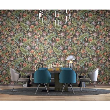 Fekete Virág Vinyl Philipp Plein Tapéta 