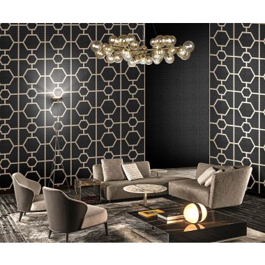 Barna Geometrikus Vinyl Philipp Plein Tapéta 